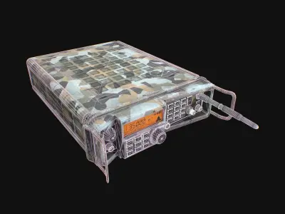Modern Military Radio - Camouflage Low-poly 3D model