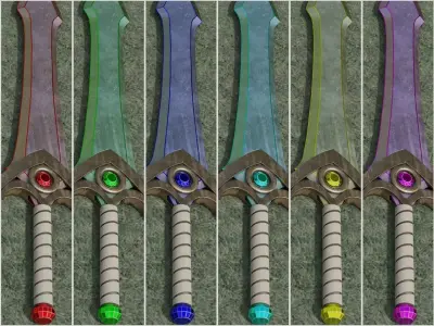 The Gem Stone Sword Low-poly 3D model