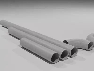 tuyaux en beton Low-poly 3D model