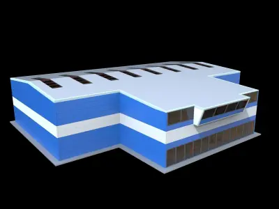 Factory Building Steel Construction indusrial warehouse Hall 3D model