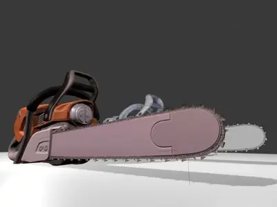 Chainsaw Animated Low-poly 3D model