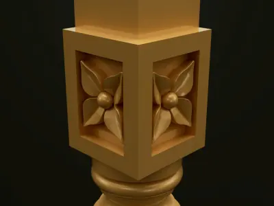 Classic Baroque Style Wooden Chair leg Free 3D model buy