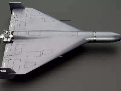GERAN-2 Drone Black Low-poly 3D model