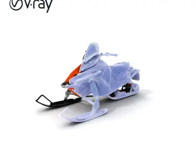 Snowmobile Model Pack with Detailed Design Low-poly 3D model