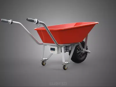 TRI 3 THREE TIRE WHEEL WHEELBARROW BARROW POWER ASSIST ELECTRIC 3D model