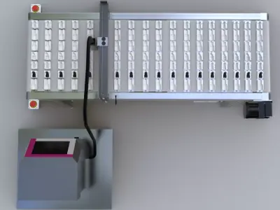 Conveyor System with Marking Unit and Presence Sensor 3D model