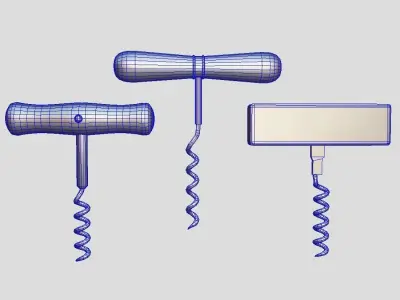 Corkscrew Pack Low-poly 3D model