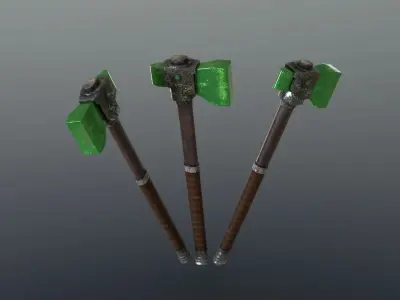 Hammer - Emerald Low-poly 3D model