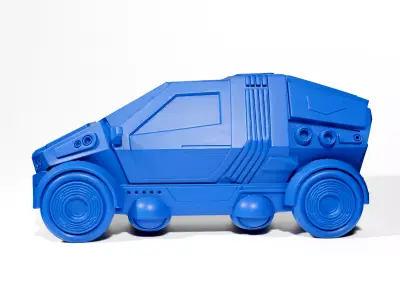 Cyberpunk urban vehicle 3D print model