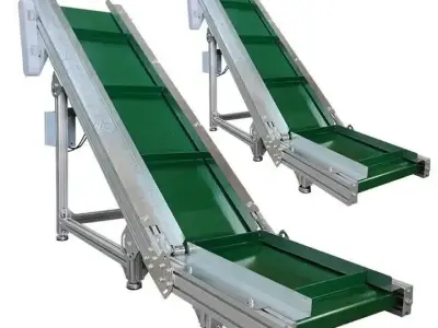customizable electric climbing PVC belt conveyor system 3D model