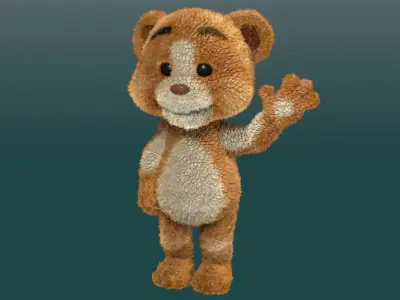 Cartoon Teddy Bear Rigged 3D model