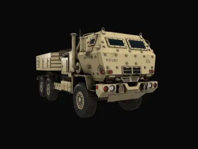 Himers military vehicle Low-poly 3D model
