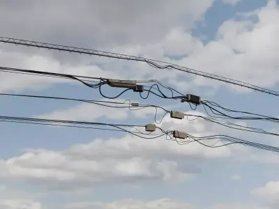 Wires for powerpole 3D model