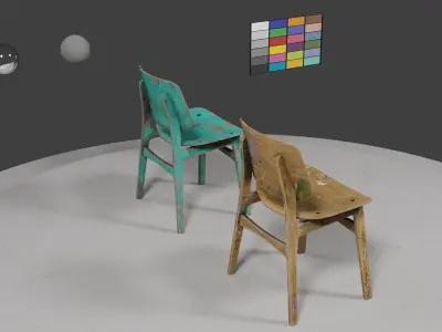 Rustic Atelier Chair 3D model