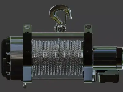 Heavy Duty Electric Off-Road Recovery Winch  3D model