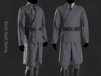 Military Outfit Male Marvelous designer Clo3d OBJ mtl FBX ZPRJ 3D model