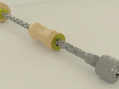 Drill wooden screw 3D model