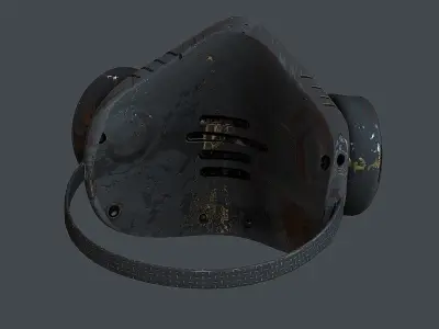 Gas mask helmet 3d model scifi  Low-poly 3D model 9