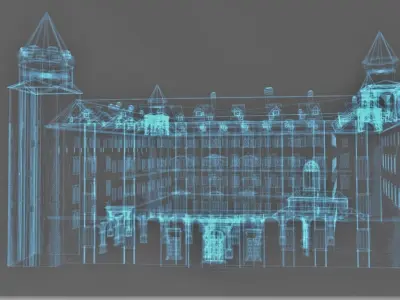 Bratislava castle  central palace- Slovakia 3D model