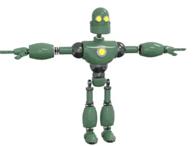 Low Poly Robot Rigged and Animated  Low-poly 3D model