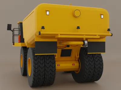 Off-Highway Water Truck - Heavy Vehicle Low-poly 3D model