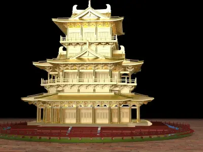 Chinese ancient house  3D model 15
