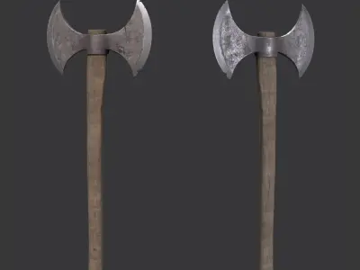 Battle ax Free low-poly 3D model