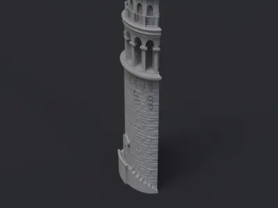 Galata Tower Bas Relief 3D print model