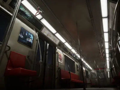 Subway Interior Low-poly 3D model purchase