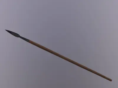 Spear 3D Model sword with wooden handle Low-poly 3D model