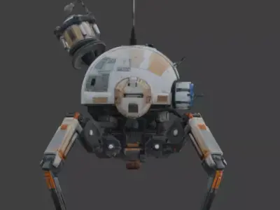 Sci-Fi Maintenance Drone 3D Model Low-poly 3D model