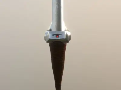 Medieval sword with some gems Low-poly 3D model