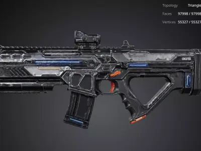 Futuristic Gun 3D model get