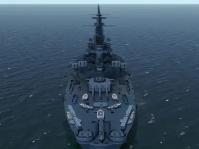 USS Alabama Battleship 3D model