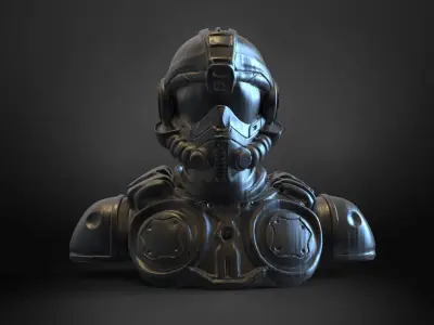 Gears of War Soldier Bust 3D print model