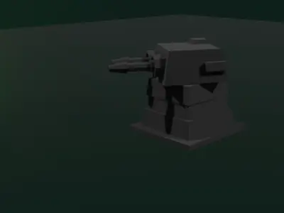 laser tureet Low-poly 3D model