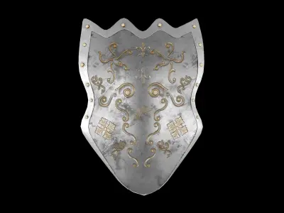 Shield Low-poly 3D model 8