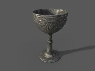 Chalice or goblet - 2 variants - regular and rusty Low-poly 3D model