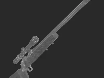 Remington 700 xcr  3x9 scope 3D model