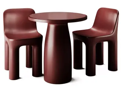 Qeeboo Toto Table and Tata Chair 3D model