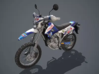 Kawasaki Klx250 motorcycle  Low-poly 3D model