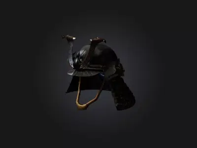Realistic Samurai Helmet Model Low-poly 3D model