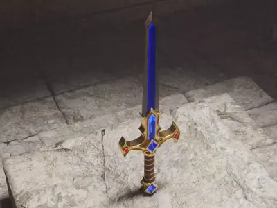 Fantasy Sword set 01 Low-poly 3D model