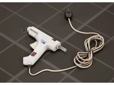 DIY Electric Hot Glue Gun Low-poly 3D model