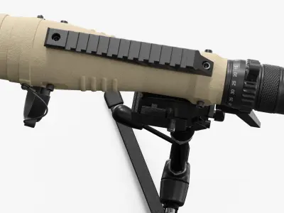 Tactical Spotting Scope on Tripod 3D model
