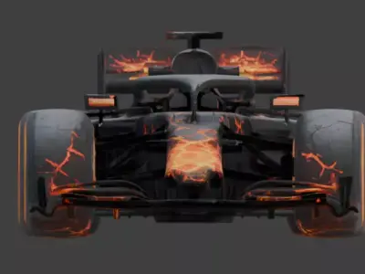 Black Stealth Formula Race Car 3D Model V05 Low-poly 3D model
