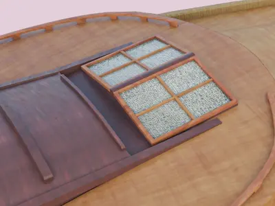 Catboat sailboat Low-poly 3D model