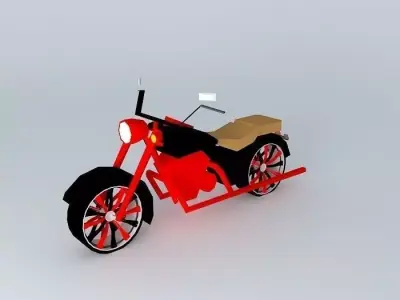 Fire Red Chopper Free 3D model