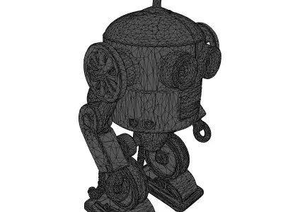 Vintage Steampunk Robot Character 3D model