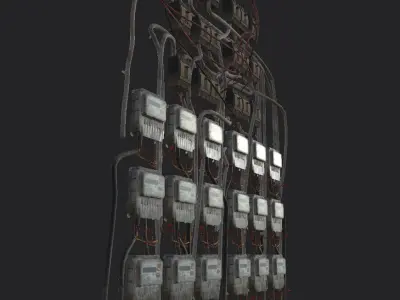 Electronic meter  Switch Low-poly 3D model